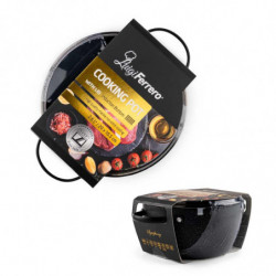 Κατσαρόλα Luigi Ferrero Symphony FR-2010, 20x10,5 cm, 2,6 l, Αντικολλητική επίστρωση, Γυάλινο καπάκι με τρύπα ατμού, Χαλύβδινες λαβές με PVD, Επαγωγή, Μαύρο μάρμαρο