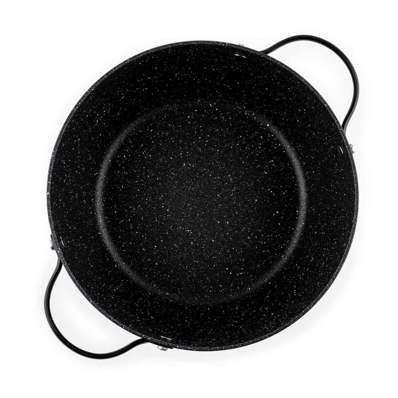 Κατσαρόλα Luigi Ferrero Symphony FR-2410, 24x11,5 cm, 4,3 l, Αντικολλητική επίστρωση, Γυάλινο καπάκι με τρύπα ατμού, Χαλύβδινες λαβές με PVD, Επαγωγή, Μαύρο μάρμαρο