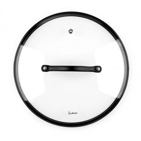 Κατσαρόλα Luigi Ferrero Symphony FR-2410, 24x11,5 cm, 4,3 l, Αντικολλητική επίστρωση, Γυάλινο καπάκι με τρύπα ατμού, Χαλύβδινες λαβές με PVD, Επαγωγή, Μαύρο μάρμαρο