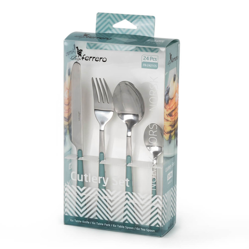 Σετ 24 μαχαιροπήρουνων Luigi Ferrero Norsk FR-2421CS, Ανοξείδωτο, Μπλε