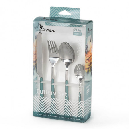 Σετ 24 μαχαιροπήρουνων Luigi Ferrero Norsk FR-2421CS, Ανοξείδωτο, Μπλε