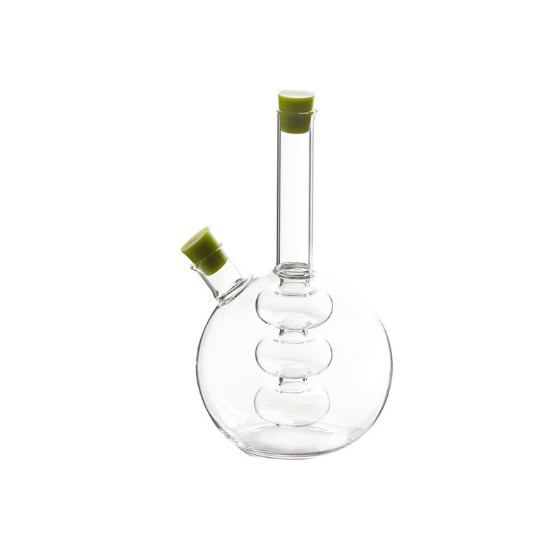 Δοχείο ξιδιού και λαδιού 2σε1 Luigi Ferrero FR-6044, 20 cm, Στεγανό κλείσιμο, Γυαλί, Πράσινο