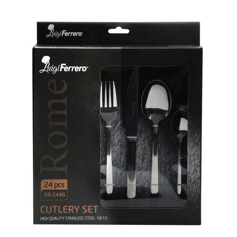 Σετ 24 μαχαιροπήρουνων Luigi Ferrero Rome FR-2446, Ανοξείδωτο, Ασημί