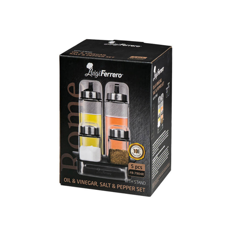 Luigi Ferrero Rome FR-7904R, 270 ml, 5 τεμάχια, Γυαλί, Ανοξείδωτο, Διαφανές/inox