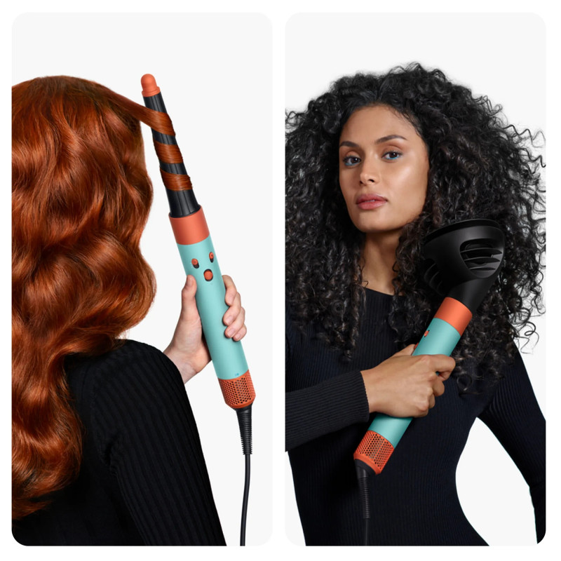 Σγουρομάλλα Dyson HS08 Airwrap i.d.™ Curly+Coily CePa/Tz, 1300W, 13.5 l/s, Αυτοματοποιημένο μπούκωμα, ιονισμός, 3 ταχύτητες, 3 θερμοκρασίες, Bluetooth, Κεραμική πατίνα/topaz