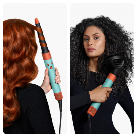 Σγουρομάλλα Dyson HS08 Airwrap i.d.™ Curly+Coily CePa/Tz, 1300W, 13.5 l/s, Αυτοματοποιημένο μπούκωμα, ιονισμός, 3 ταχύτητες, 3 θερμοκρασίες, Bluetooth, Κεραμική πατίνα/topaz