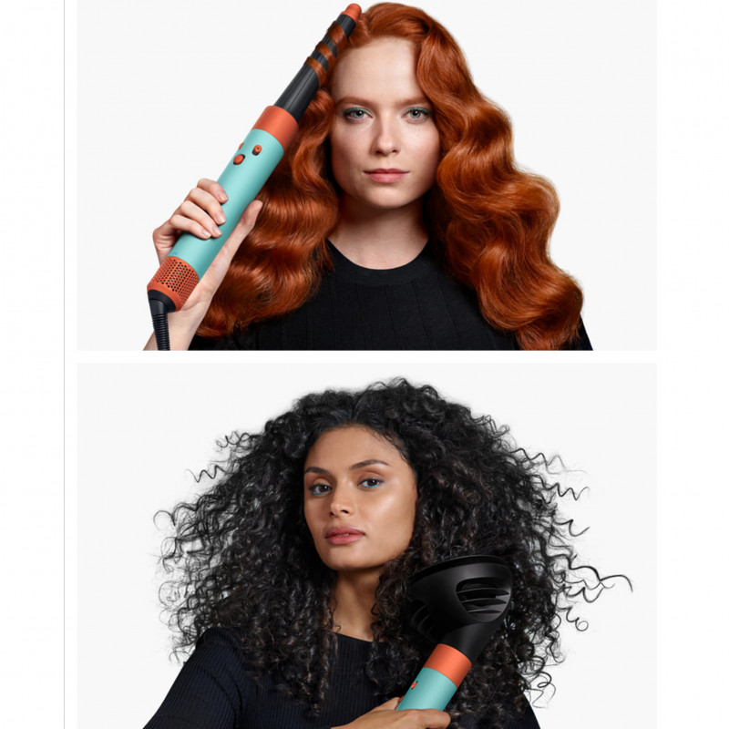 Σγουρομάλλα Dyson HS08 Airwrap i.d.™ Curly+Coily CePa/Tz, 1300W, 13.5 l/s, Αυτοματοποιημένο μπούκωμα, ιονισμός, 3 ταχύτητες, 3 θερμοκρασίες, Bluetooth, Κεραμική πατίνα/topaz