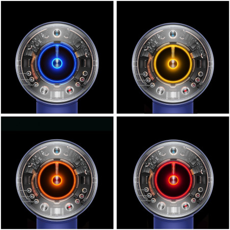 Στεγνωτήρας μαλλιών Dyson Supersonic Nural HD16 VnBu/Topaz, 1600W, 3 ταχύτητες, 4 θερμοκρασίες, αρνητικά ιόντα, 5 εξαρτήματα, προστατευτικό τριχωτού της κεφαλής, μπλε/Topaz
