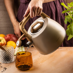 Βραστήρας με σφυρίχτρα Klausberg KB 7917, 2,5 l, Θερμομονωμένη λαβή, Επαγωγή, Μπεζ