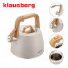 Свирещ чайник Klausberg KB-7917, 2.5 л, Дръжка с дървесен ефект, Индукция, Бежов