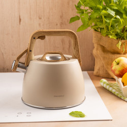 Βραστήρας με σφυρίχτρα Klausberg KB 7917, 2,5 l, Θερμομονωμένη λαβή, Επαγωγή, Μπεζ