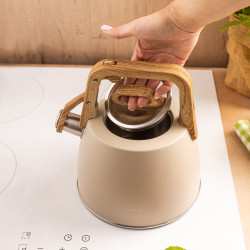 Βραστήρας με σφυρίχτρα Klausberg KB 7917, 2,5 l, Θερμομονωμένη λαβή, Επαγωγή, Μπεζ