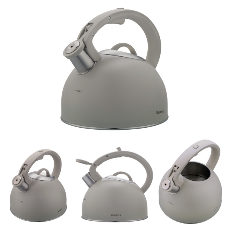 Klausberg KB-7912, 2.5 l, Λαβή με εφέ ξύλου, Επαγωγή, Ανοιχτό γκρι