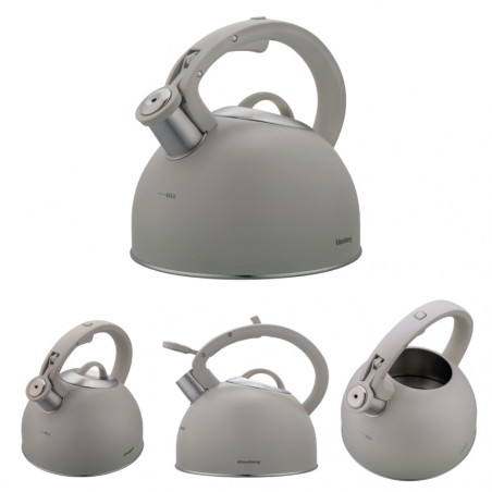 Klausberg KB-7912, 2.5 l, Λαβή με εφέ ξύλου, Επαγωγή, Ανοιχτό γκρι