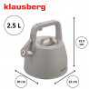 Βραστήρας Klausberg KB 7916, 2.5 l, Θερμομονωμένη λαβή, Επαγωγή, Inox
