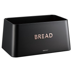 Κουτί ψωμιού με καπάκι κοπής KH-1948, 35 cm, Μπαμπού, Ατσάλι, Μαύρο