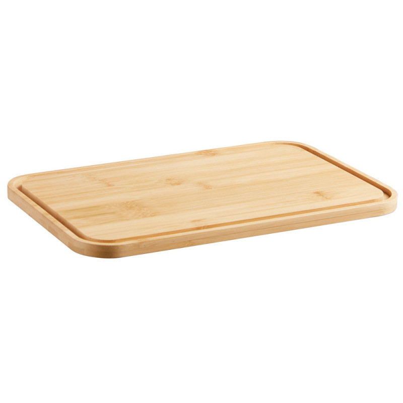 Κουτί ψωμιού με καπάκι κοπής KH-1948, 35 cm, Μπαμπού, Ατσάλι, Μαύρο