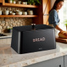 Κουτί ψωμιού Kinghoff KH 1949, 35 cm, Μεταλλικό σώμα, Καπάκι μπαμπού, Μαύρο
