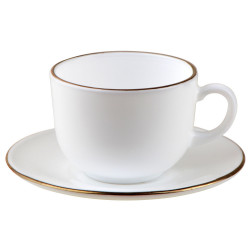 Σετ φλιτζάνια και πιατάκια Klausberg KH 1929, 12 τμχ, 210 ml, Opal, λευκό/χρυσό