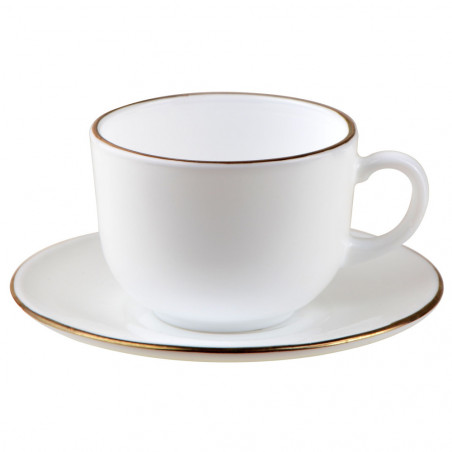 Σετ φλιτζάνια και πιατάκια Klausberg KH 1929, 12 τμχ, 210 ml, Opal, λευκό/χρυσό