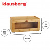 Κουτί ψωμιού Klausberg KB 7924, 40 cm, Ακρυλική πρόσοψη, Μπαμπού, Καφέ