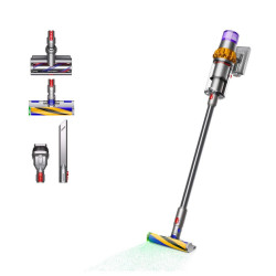 Κάθετη ηλεκτρική σκούπα Dyson V15 Detect Аbsolute, 660W, 0.76 l, 60 λεπτά αυτονομία, Αισθητήρες, 3 λειτουργίες, LCD, Γκρι