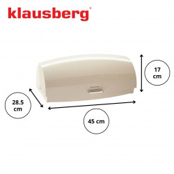 Кутия за хляб Klausberg KB 7932, 45 см, Ергономична дръжка, Метална, Бял