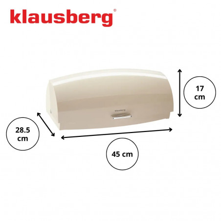 Кутия за хляб Klausberg KB 7932, 45 см, Ергономична дръжка, Метална, Бял