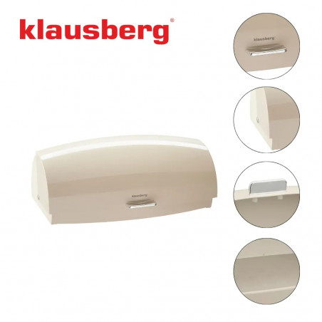 Кутия за хляб Klausberg KB 7932, 45 см, Ергономична дръжка, Метална, Бял