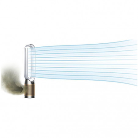 Καθαριστής και ψύκτης αέρα Dyson Cool Formaldehyde™ TP09, 40W, 40 m2, 10 ταχύτητες, ταλάντωση, HEPA, Wi-Fi, LCD, φωνητικός έλεγχος, λευκό/χρυσό