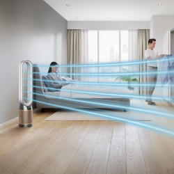 Καθαριστής και ψύκτης αέρα Dyson Cool Formaldehyde™ TP09, 40W, 40 m2, 10 ταχύτητες, ταλάντωση, HEPA, Wi-Fi, LCD, φωνητικός έλεγχος, λευκό/χρυσό