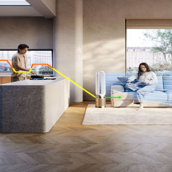 Καθαριστής και ψύκτης αέρα Dyson Cool Formaldehyde™ TP09, 40W, 40 m2, 10 ταχύτητες, ταλάντωση, HEPA, Wi-Fi, LCD, φωνητικός έλεγχος, λευκό/χρυσό