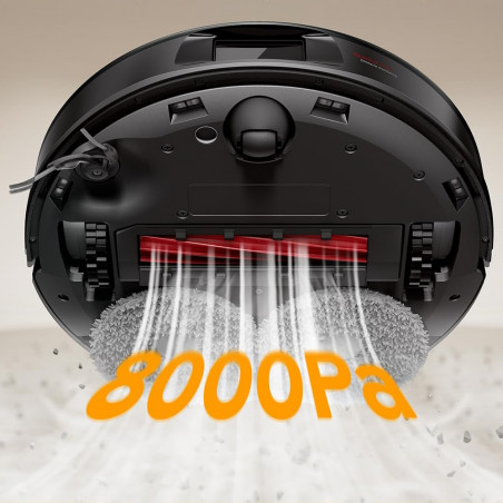 Ρομποτική σκούπα Roborock QR 598, 8000 Pa, 5200 mAh, 60W, 3D χαρτογράφηση, Σταθμός φόρτισης, Αυτονομία 3 ώρες, Μαύρο
