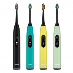 Ηλεκτρική ηχητική οδοντόβουρτσα Beurer SC 50, 80000 στροφές ανά λεπτό, 5 λειτουργίες, χρονοδιακόπτης, αυτονομία 22 ημέρες, οθόνη LED, Type-C + μαγνητική πλάκα, κίτρινο