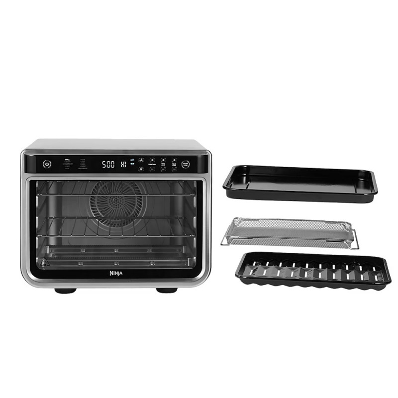 Πολυλειτουργικός φούρνος NINJA Foodi DT200EU, 2400W, 29L, Χρονοδιακόπτης, Convection, Οθόνη αφής, Ομοιόμορφο μαγείρεμα σε δύο επίπεδα, Inox/Μαύρο