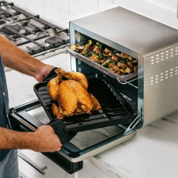 Πολυλειτουργικός φούρνος NINJA Foodi DT200EU, 2400W, 29L, Χρονοδιακόπτης, Convection, Οθόνη αφής, Ομοιόμορφο μαγείρεμα σε δύο επίπεδα, Inox/Μαύρο