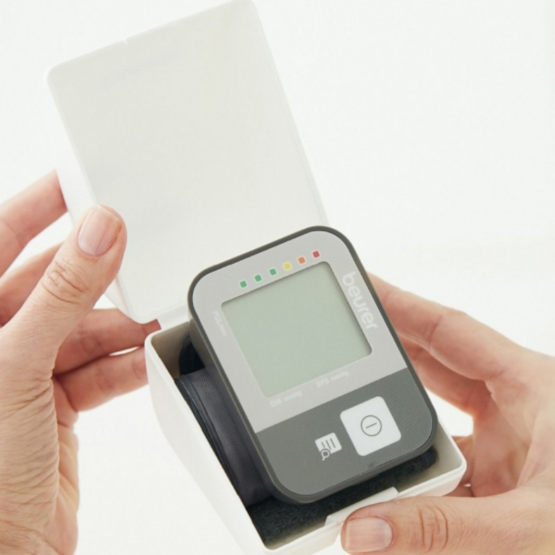 Beurer BC 27 Πιεσόμετρο, καρπός 14-19,5 cm, δείκτης κινδύνου, αρρυθμία, μνήμη, οθόνη LCD, ημερομηνία και ώρα, γκρι