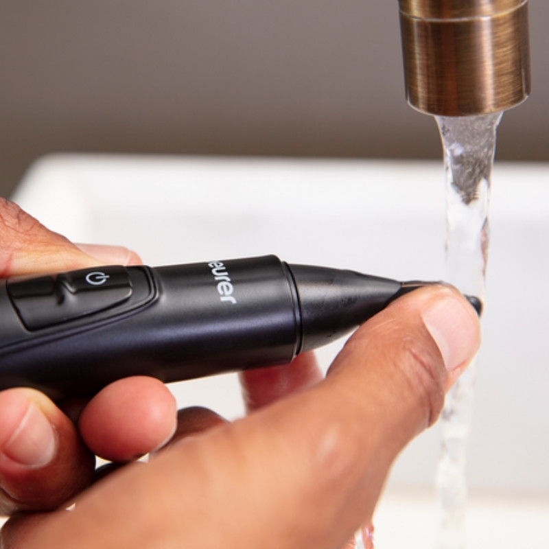 Trimmer μύτης και αυτιών Beurer MN3X, λεπίδες Inox, 3 εξαρτήματα, 3 μήκη, IPX4, Μαύρο