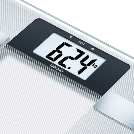 Beurer BG 13, Μέχρι 150 κιλά, 6 λειτουργίες, μνήμη, LCD, 5 επίπεδα δραστηριότητας, διαφανές/ασημί