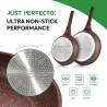 Σετ κατσαρόλες και τηγάνια Just Perfecto JL-26, 14 h, χυτό, μαρμάρινη επίστρωση, επαγωγή, ατμομάγειρας, αξεσουάρ, καφέ