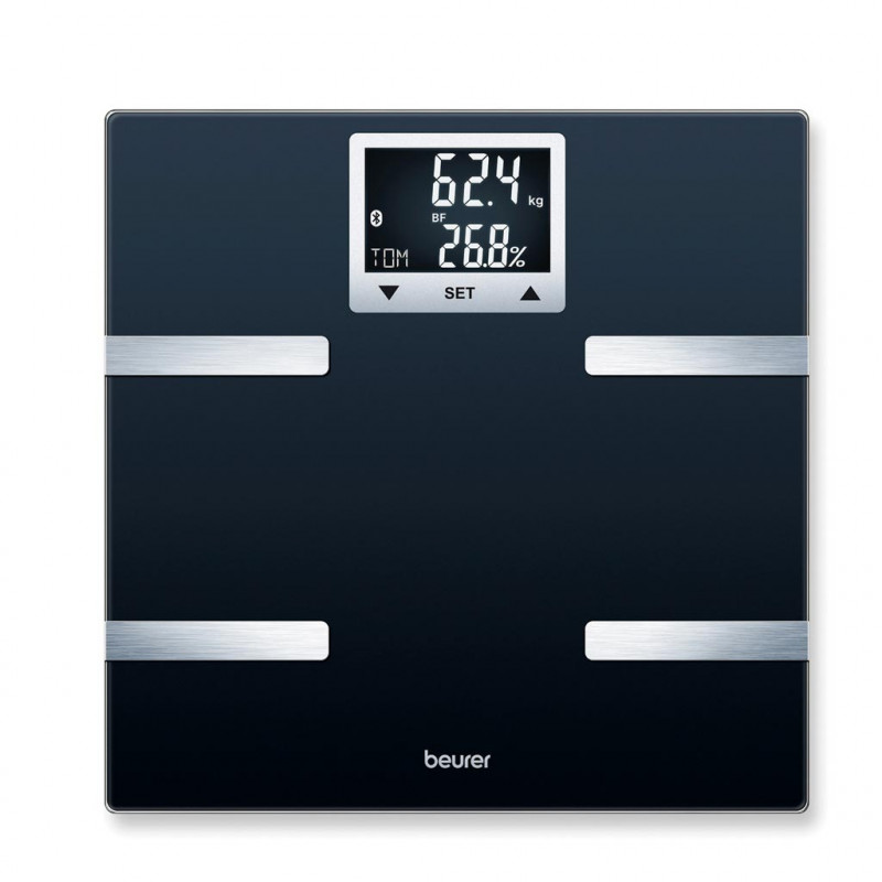 Beurer BF 720 BT, Μέχρι 180 κιλά, 8 λειτουργίες, Μνήμη, LCD, Μεγάλα ψηφία, Γρήγορη εκκίνηση, Αυτόματη αναγνώριση χρήστη, Μαύρο