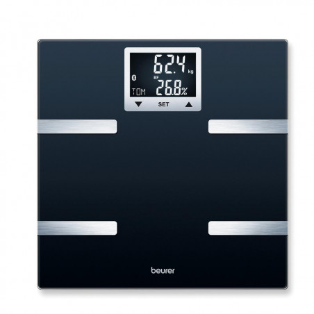 Beurer BF 720 BT, Μέχρι 180 κιλά, 8 λειτουργίες, Μνήμη, LCD, Μεγάλα ψηφία, Γρήγορη εκκίνηση, Αυτόματη αναγνώριση χρήστη, Μαύρο