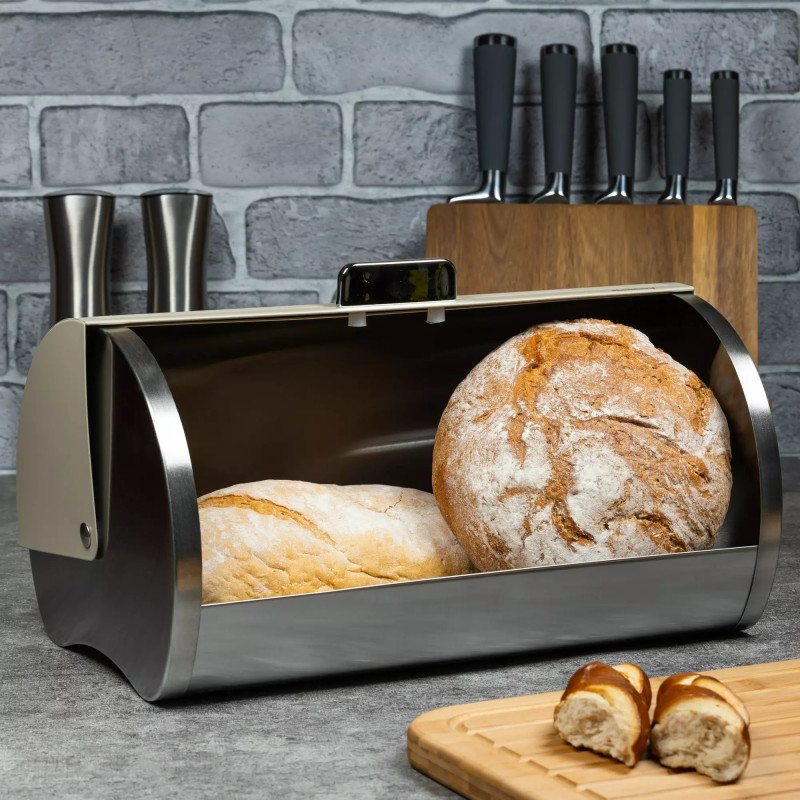 Ψωμιέρα μεταλλική Klausberg KB 7270, 39 cm Μπεζ/Γκρι