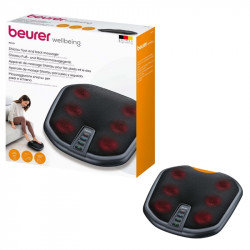 Μασάζ Beurer FM 70, 36W, Shiatsu, πλάτη και πόδια, 18 κεφαλές, 3 ταχύτητες, Θέρμανση, Κάλυμμα, Μαύρο