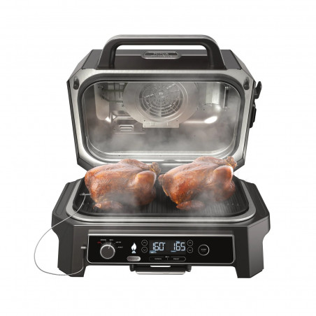 Ηλεκτρική ψησταριά Ninja OG850EU, 1700W, 4 προγράμματα, 45x29 cm, 240C, Κεραμική πλόκα, τεχνολογία Woodfire, IPX4, Cernen