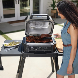 Ηλεκτρική ψησταριά Ninja OG850EU, 1700W, 4 προγράμματα, 45x29 cm, 240C, Κεραμική πλόκα, τεχνολογία Woodfire, IPX4, Cernen