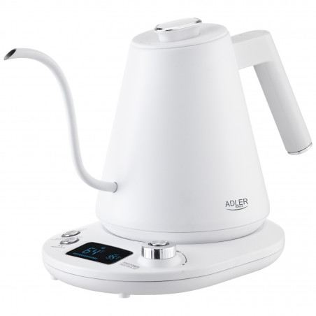 Ηλεκτρικός βραστήρας Adler AD 1349W, 1100W, 1 l, 40-100 C, συντήρηση θερμότητας, οθόνη LED, λευκό