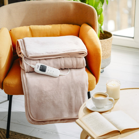 Ηλεκτρική κουβέρτα Adler AD 7443, 120W, 160x180 cm, χειριστήριο LCD, προστασία από υπερθέρμανση, 7 ρυθμίσεις, χρονοδιακόπτης, ροζ