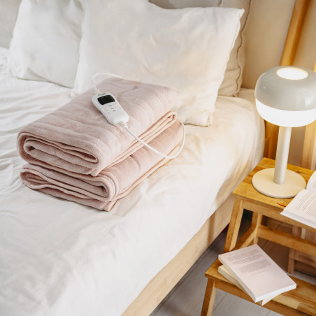 Ηλεκτρική κουβέρτα Adler AD 7443, 120W, 160x180 cm, χειριστήριο LCD, προστασία από υπερθέρμανση, 7 ρυθμίσεις, χρονοδιακόπτης, ροζ