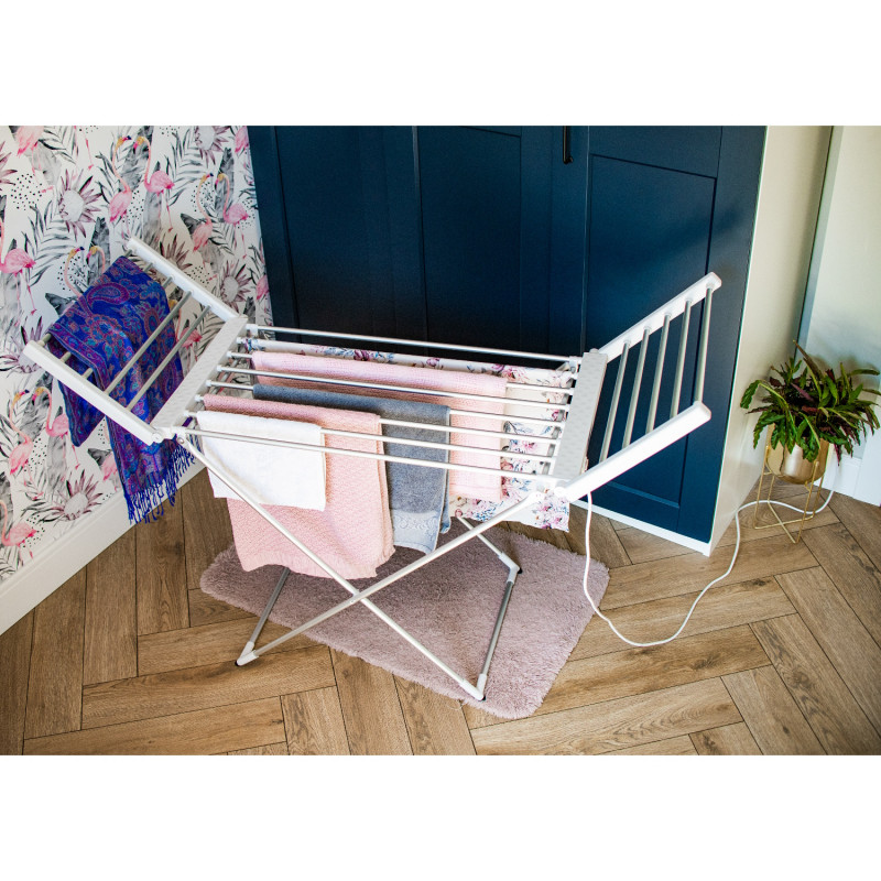 Ηλεκτρικό στεγνωτήριο ρούχων Adler AD 7821, 220W, 18 θερμαντικά στοιχεία, IP22, Λευκό